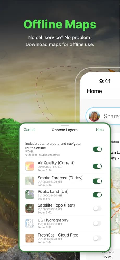 Screenshot of Gaia GPS 1