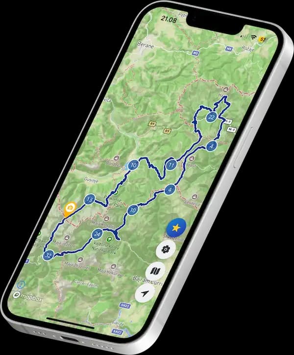 Phone showing the app