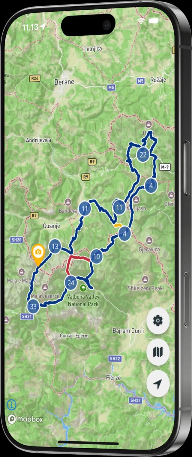 Phone showing the app