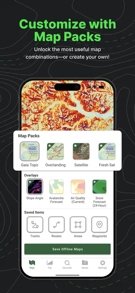 Screenshot of Gaia GPS 4