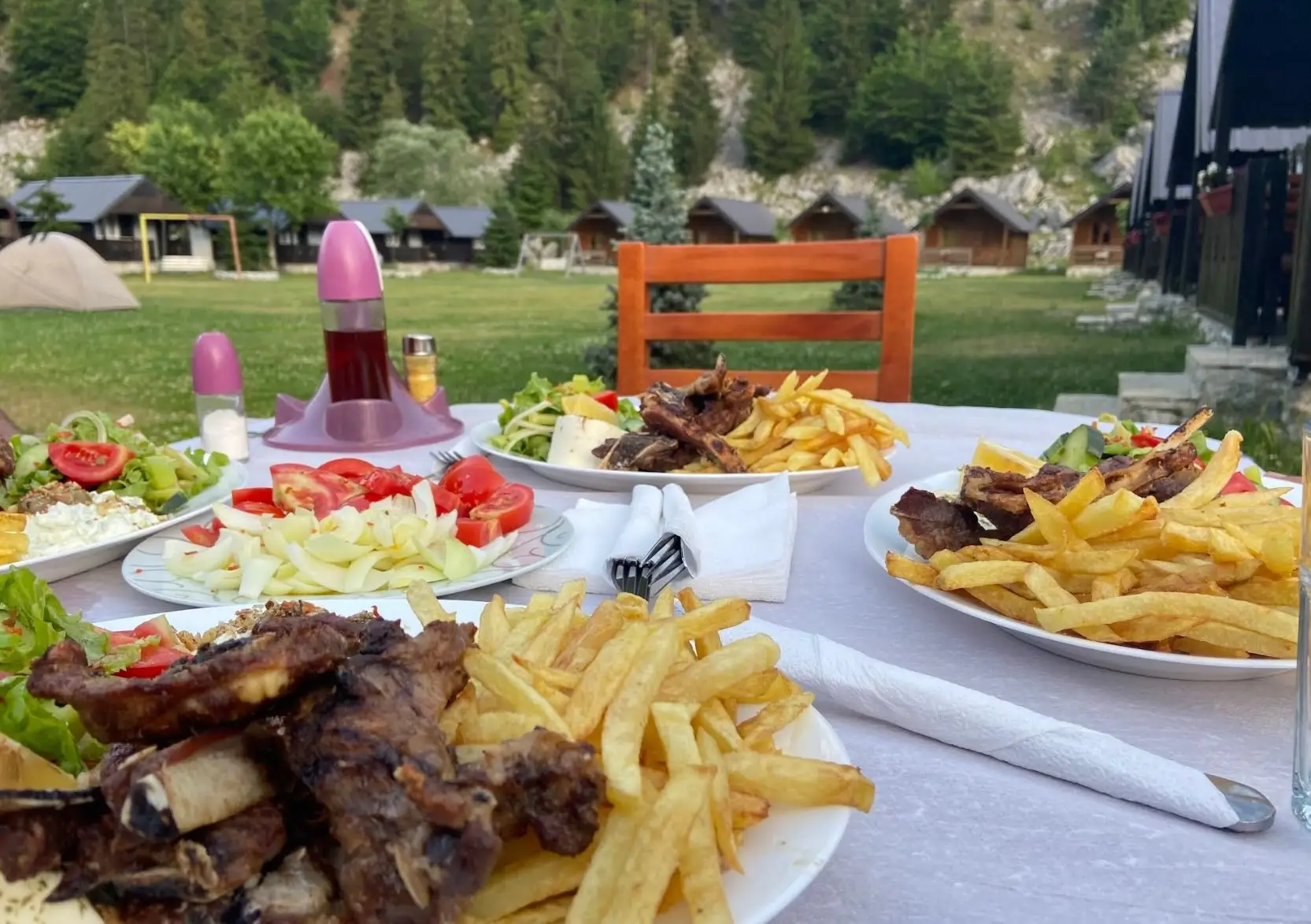 A traditional meal from the Balkan region A typical Balkan meal